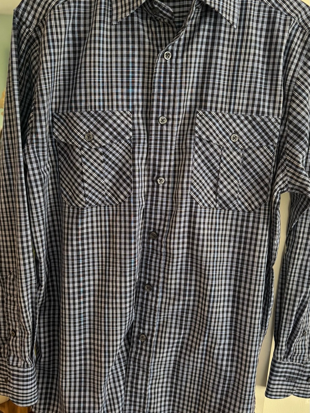 Beverly Hills Polo Club Black & White Check Button-Down Shirt